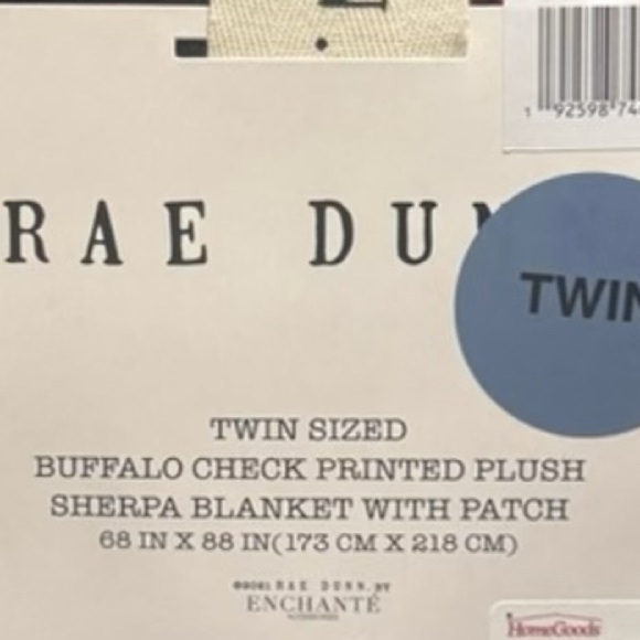 NWT Rae Dunn Red Black Buffalo Chk Sherpa Patch Blanket/Throw LET IT SNOW 68x88 - Picture 2 of 2